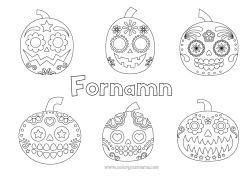 Gratis färgläggning Pumpa Skalle De dödas dag