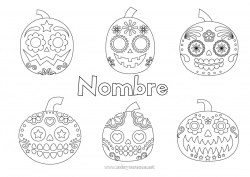 Dibujo libre Calabaza Calavera Día de los Muertos