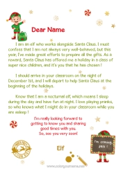 Colouring to customise Christmas Elves Letters From Mischievous Elves School Letter From The Elf