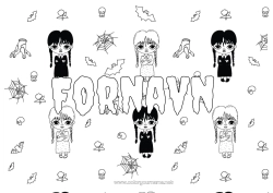 Gratis fargelegging Flaggermus Halloween Kranium Familien Addams Fugler og flygende pattedyr Edderkoppnett