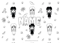 Colouring to customise Bat Halloween Skull The Addams Family Birds And Flying Mammals Cobweb