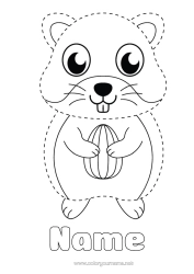 Free colouring Children's activities Animal Easy colouring pages Trace and colour. Other animals of the world Hamster