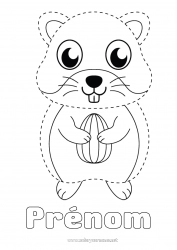 Coloriage gratuit Activités enfants Animal Coloriages faciles Trace et colorie Autres animaux du monde Hamster