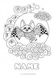 Free drawing Bat Zentangle Flying birds and mammals