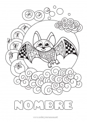 Colorear gratis Murciélago Animales Zentangle Aves y mamíferos voladores