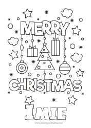 Kolorowanka za darmo Boże Narodzenie Dekoracje świąteczne