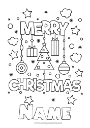 Free colouring Christmas Christmas decorations 