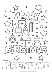 Pagină de colorat gratuită Crăciun Decorațiuni de Crăciun 