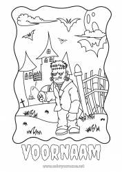 Gratis tekening Monster Halloween Spookhuis Frankenstein