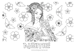 Colouring to customise Japan Cherry Tree