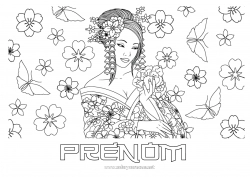 Coloriage gratuit Japon Cerisier