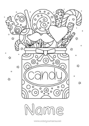 Colouring to customise Sweets Candy Cane Treats, Sweets Pacifier