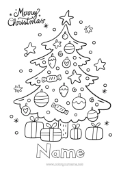 Free colouring Gifts Christmas tree Christmas Christmas decorations 