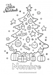 Dibujo libre Regalos árbol de Navidad Navidad Decoración navideña Mensaje “Feliz Navidad”