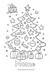 Desenho para personalizar Presentes Árvore de Natal Natal Decorações de Natal Mensagem de 