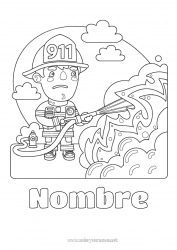 Dibujo libre Bombero Fuego Profesiones de Seguridad