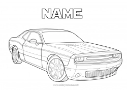 Free coloring Vehicles Car Racing car Historical or vintage vehicles Cars, vans, and motorhomes Racing vehicles and tracks