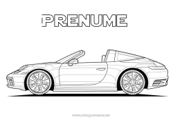 Desen liber de colorat Vehicule Mașină Mașină de curse Mașini, furgonete și autorulote Vehicule de curse și circuite