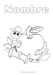 Dibujo libre Animales Frutas Insectos Manzana Lombriz