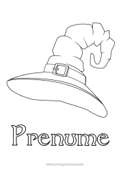 Pagină de colorat personalizată Vrăjitoare Pălărie Magician - Magician