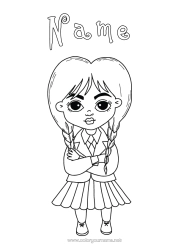 Colouring to customise Girl The Addams Family
