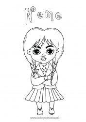 Colorare per personalizzare Ragazza Famiglia Addams