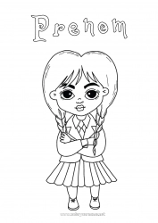 Coloriage gratuit Fille Famille Addams