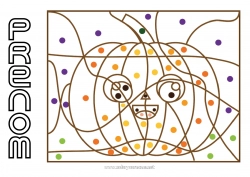 Coloriage gratuit Citrouille Halloween Automne Coloriages magiques Activités enfants