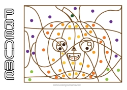 Desen liber de colorat Dovleac Halloween Toamnă Desene magice de colorat Activități pentru copii