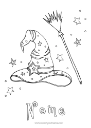 Desenho grátis Vassoura Bruxa Halloween Epifania Chapéu Befana