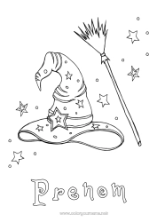 Dessin gratuit Balai Sorcière Halloween Épiphanie Chapeau Befana