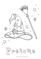 Pagină de colorat personalizată Mătură Vrăjitoare Halloween Epifania Pălărie Befana