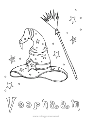 Gratis tekening Bezem Heks Halloween Driekoningen Hoed Befana