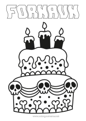 Gratis tegning Kake Halloween Bursdag Kranium