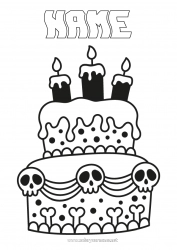 Free drawing Cake Halloween Birthday Skull