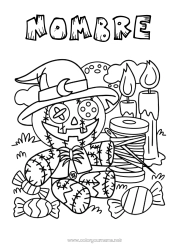 Dibujo libre Caramelos Calabaza Truco o trato Halloween Juegos y juguetes Muñeca