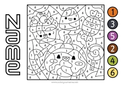 Free colouring Sweets Pumpkin Halloween Cute Figure Magic colouring books Children's activities Treats, sweets