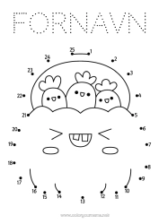 Farvelægningssiden tilpasning Græskar Halloween Kawaii Ciffer Børneaktiviteter Forbindelsespunkter Tal at forbinde
