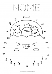 Desenho grátis Abóbora Halloween Kawaii Número Atividades para Crianças Ligando os Pontos Ligue os Números