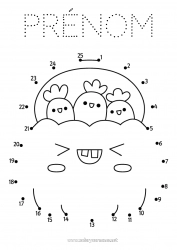 Coloriage gratuit Citrouille Halloween Kawaii Chiffre Activités enfants Points à relier Nombres à Relier
