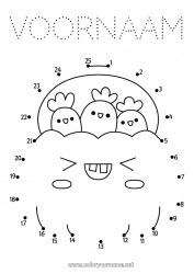 Gratis kleurplaat Pompoen Halloween Kawaii Getal Activiteiten voor Kinderen Van punt naar punt Verbind de Getallen