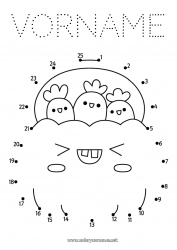 Kostenlose Malvorlage Kürbis Halloween Kawaii Zahl Kinderaktivitäten Punkte verbinden Verbinde die Zahlen