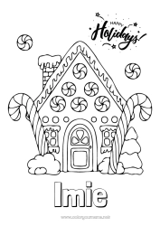 Kolorowanka za darmo Boże Narodzenie Piernik Dom