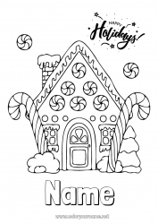 Coloring to customize Christmas Gingerbread House