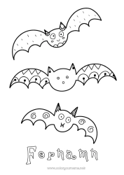 Gratis färgläggning Fladdermus Halloween Djur Fåglar och flygande däggdjur