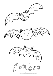 Dibujo libre Murciélago Halloween Animales Aves y mamíferos voladores