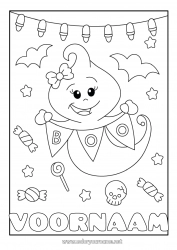 Gratis tekening Snoepjes Spook Schattig Halloween