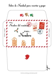 Colorear para personalizar Elfos de navidad Cartas de elfos bromistas Actividades para niños Acebo Sobre Sobre para imprimir Viaje del duende navideño