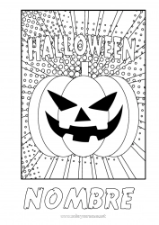 Colorear gratis Calabaza Halloween Jack O'Lantern Inscripción 