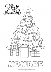 Colorear para personalizar Regalos árbol de Navidad Navidad Mensaje “Feliz Navidad”